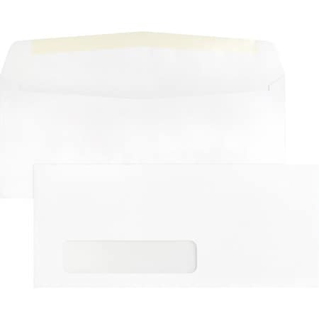 Business Source Window Envelope, White, Gummed Flap, PK500 BSN42251