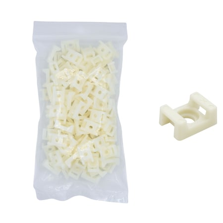 Cable Ties Unlimited Cable Tie Saddle Mount, Mounting Base, No. 10 Screw, Nylon 6/6, Natural, 100PK CTM10-9C