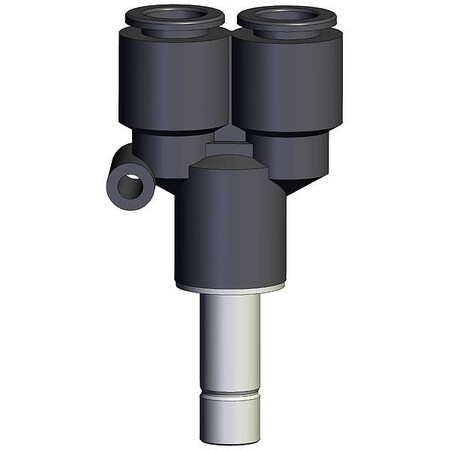 Smc Push-Fit Wye Fitting, Black, Rigid KRU10-99