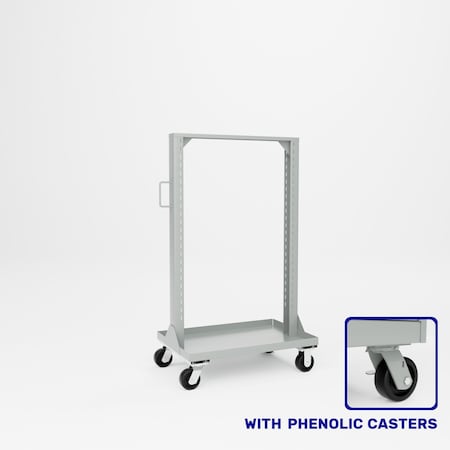Pucel Portable Bin Shelf Cart, 36 in W x 24 in D x 61 in H, Gray PBSC-36P