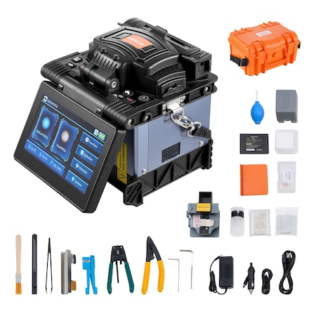 Vevor Fiber Fusion Splicer 6 Motors Core Alignment 6s Splicing 5 in Touch Screen ALK-T5