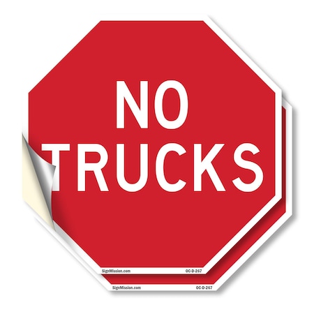 Signmission No Trucks, 6 inch X 6 inch, Vinyl Decal, 2PK OC-D-2PACK-6-267