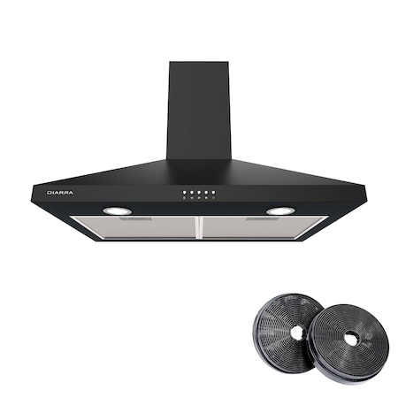 Wrightmaster 30 in. Wall Mount 450 CFM Ductless Range Hood Vent for Kitchen Hood in Stainless Steel, Black ZR-B75206P