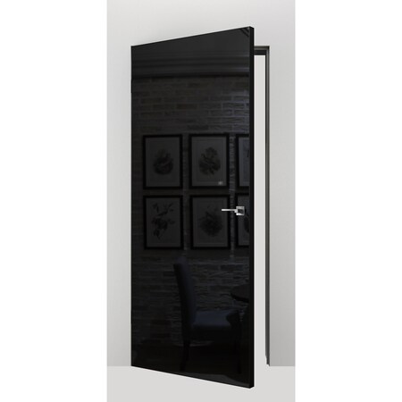 Sartodoors Invisible Solid Hidden Door with Handle Black 18x80 Solid Core Modern Interior TERMIX0801HFB-BLK-18x80-RH-I