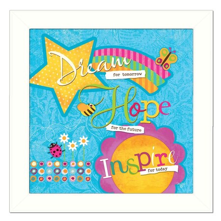 Homeroots Dream For Tomorrow White Framed Print Wall Art 405456