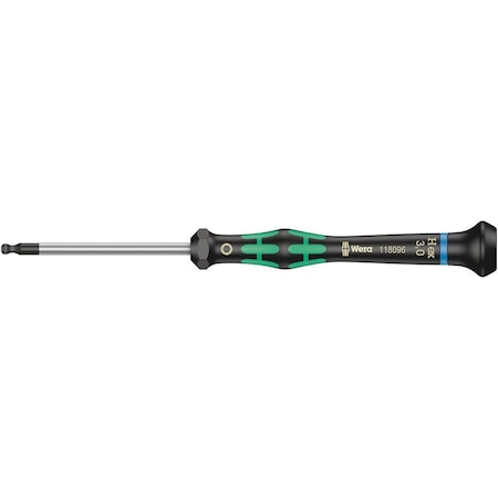 Wera 2052 Ball end hexagon screwdriver for electronic applications, 5/64 in x 60 mm 5118100001