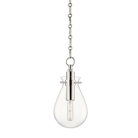 Hudson Valley Lighting Becki Owens X Ivy 1 Light Pendant 7.5 In. Polished Nickel BKO101-PN