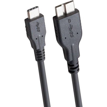 Syba Multimedia USB 3.1 Type C (USB-C) Male to MicroUSB Male Black 3 Feet Cable SY-CAB20169