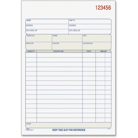 Tops Products TOPS, Sales Order Book, 5-9/16 X 7-15/16, Three-Part Carbonless, 50PK 46510