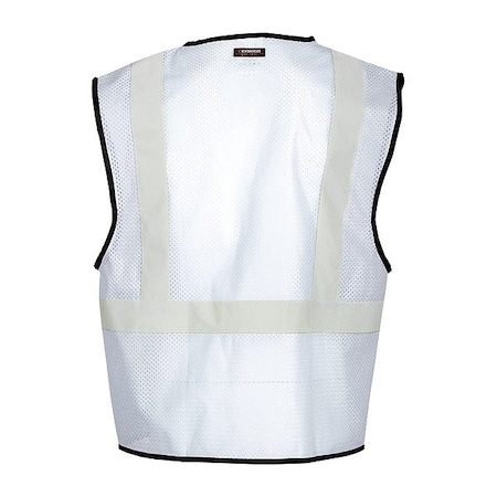 Kishigo Safety Vest, White, Size 4XL/5XL B124-4X-5X
