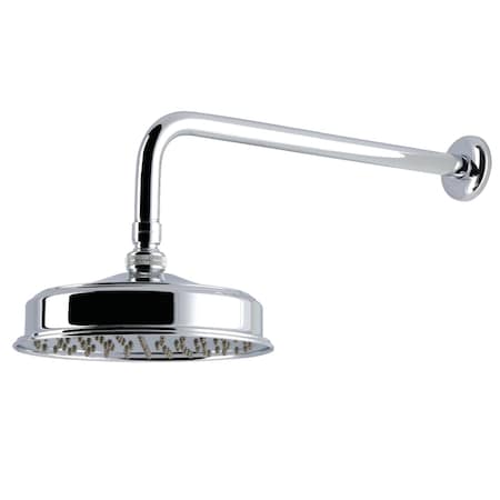 Kingston Brass 8" Round Brass Shower Head with 17" Ceiling Mounted Shower Arm, Polished Chrome K324K11
