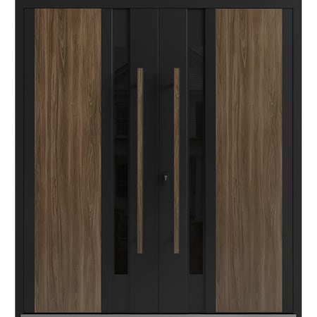Vdomdoors Aluminum Double Doors Dekton 0163 Venezia Noce Entry Door Painted (W72xH96) Left hand Inswing DEKTON0163DEXD-VEN-W72xH96-LH-I