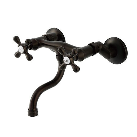 Kingston Brass Double-Handle Wall Mount Bathroom Faucet, Oil Rubbed Bronze KS2115AX