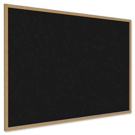 Ghent Recycled Bulletin Board, Oak Wood Frame, 2'H x 3'W, Black WTR23-BK