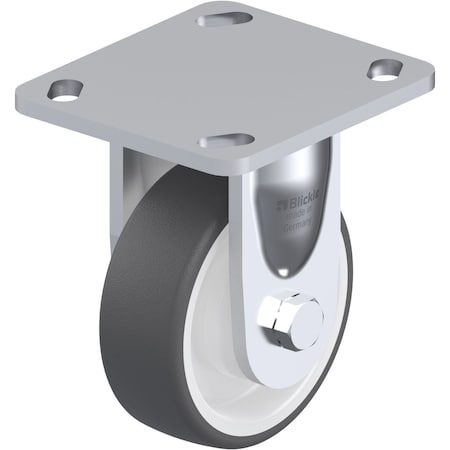 Blickle Rigid Plate Caster, PU, 4", 660 lb. BKS-POTH 100KA-14