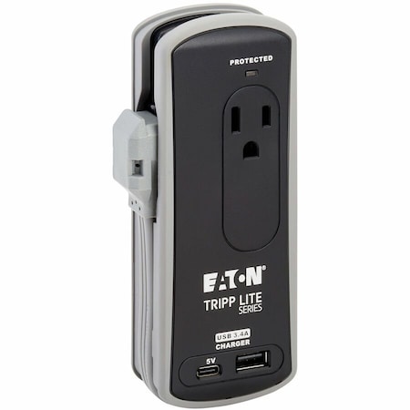Eaton TRIPP LITE SERIES PROTECT IT 2-OUTLET TRAVEL-SIZE SURGE PROTECTOR - 5-15R TRAVELER3USBC