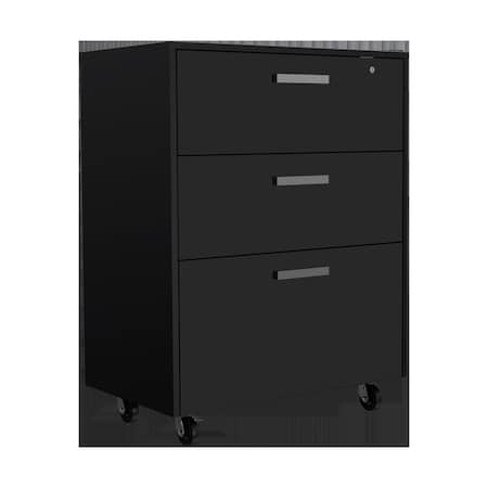 Homeroots 28" Black Wall mounted Accent Cabinet With Twelve Shelves And Six Drawers 546376