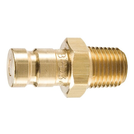 Parker Nipple, Brass Body, Push-to-Connect Lock, 1/8"-27 Thread Size BPD323Y