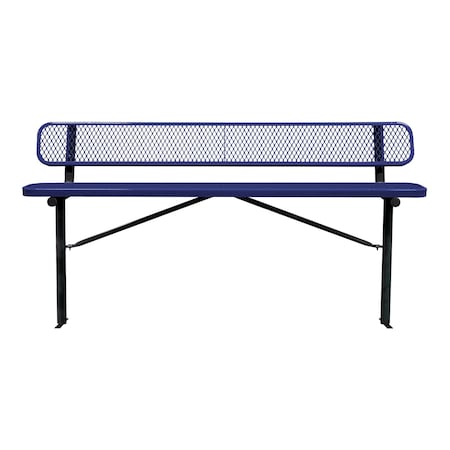 Leisure Craft Bench/Back, Ingroud Mount, 8ft., Navy B8WBIG-NAVY