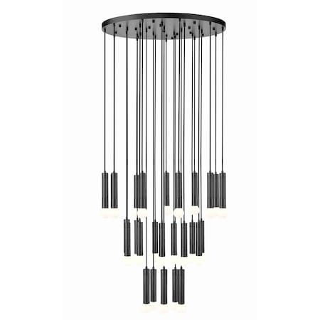 Z-Lite Stari 27-Light Chandelier, 36 in W, Matte Black 1956P-27R-MB