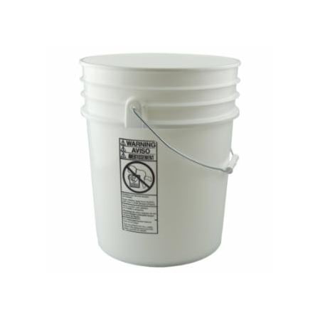 Freund Plastic Pail, 5 gal, 12.24 in dia x 14.5 in H, White, Includes EZ Lid 302-1141T05