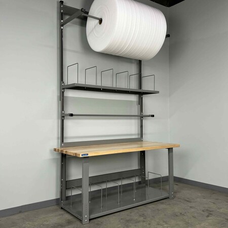 Stackbin Dbl Deck Packing Work Bench, 60"W, 1000lb 4-5PACK10-M-VB