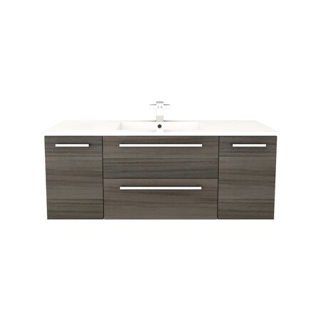 Cutler Silhouette Collection 48 in Wall Mount Bathroom Vanity - 2 Doors, 2 Drawers With Top, Zambukka FV-ZAMBUKKA48