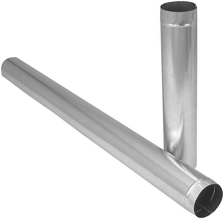 Imperial Duct Pipe, 6 in Dia, 24 in L, 28 Gauge, Galvanized Steel, Galvanized GV1254