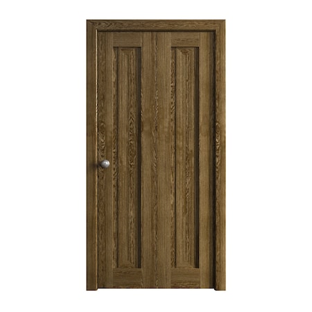 Sartodoors Sliding Closet Bi-fold Doors 64 x 80 inches, Ego 5006 Marble Oak, Sturdy Tracks Moldings Trims Har EGO5006BF-DMR-64x80 (2* 32x80)