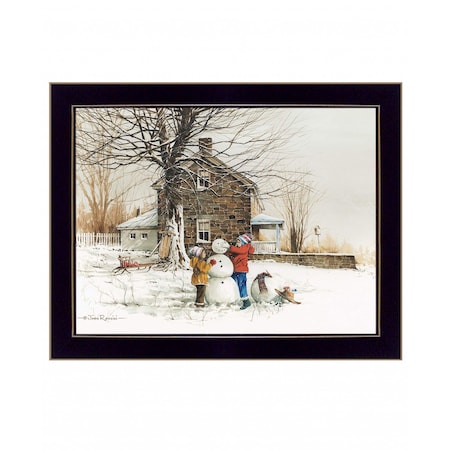 The Joy of Snow 3 Black Framed Print Wall Art
