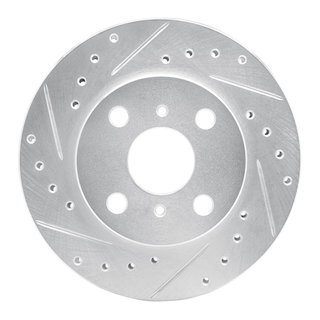 Dynamic Friction Co DFC Brake Rotor - Drilled and Slotted - Silver 631-76026L