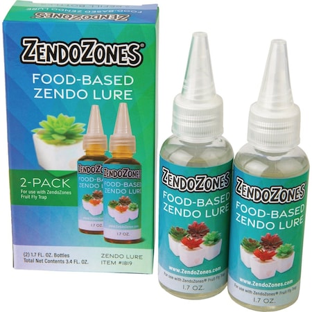 Zendozones ZendoLure 1.7 Oz. Food-Based Fruit Fly Trap Refill, 2PK 1819