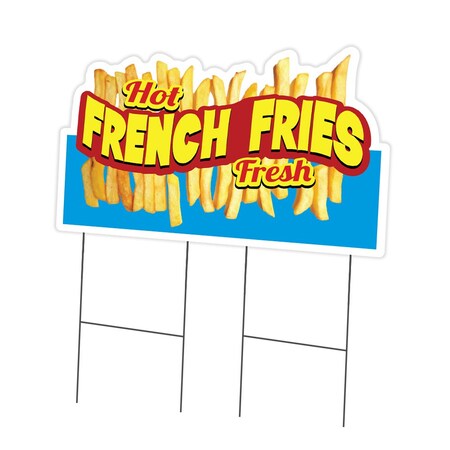 Signmission Hot Fresh French Fries Die Cut Yard & Stake outdoor plastic window, 2436-Hot Fresh French Fries C-DC-2436-Hot Fresh French Fries19