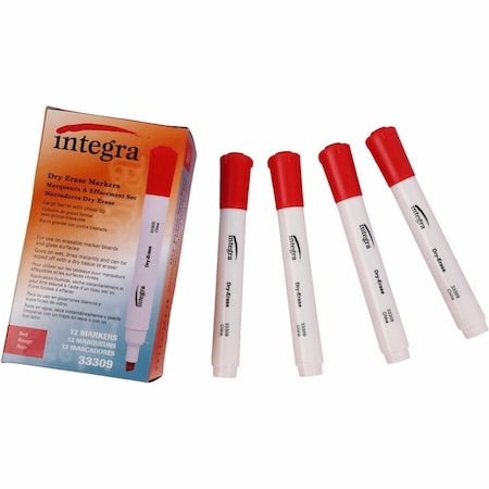 Integra Dry Erase Marker, Capped, Chisel, PK12 ITA33309