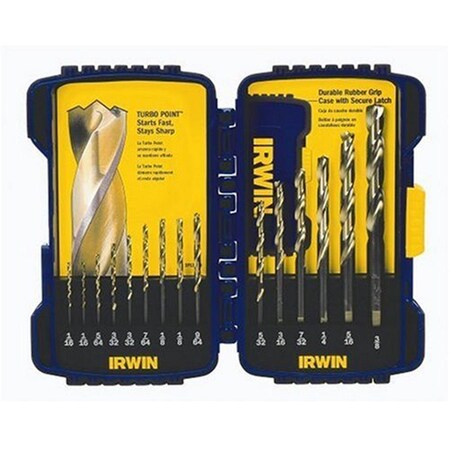 Hanson 15 Piece TurboMax Turbo Point Drill Bit Set, 15PK HAN318015