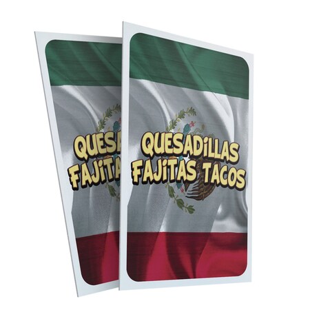 Signmission Quesadillas Fajitas Tacos, Plastic Signs Only 24 Inch x 36 Inch, Corrugated Plastic, 2PK CSB-2436-2PACK-30417