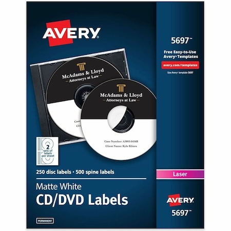Avery CD Labels, White Matte 5697