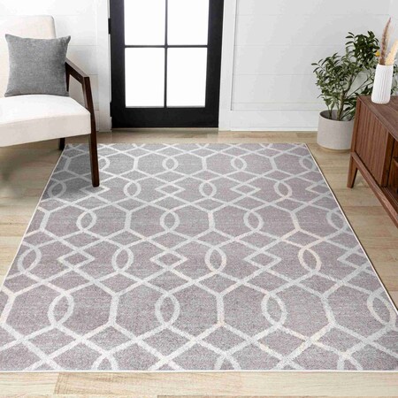 Jonathan Y Asilah Ogee Fretwork Dark Gray/Cream 3 ft. x 5 ft. Area Rug MOH104A-3