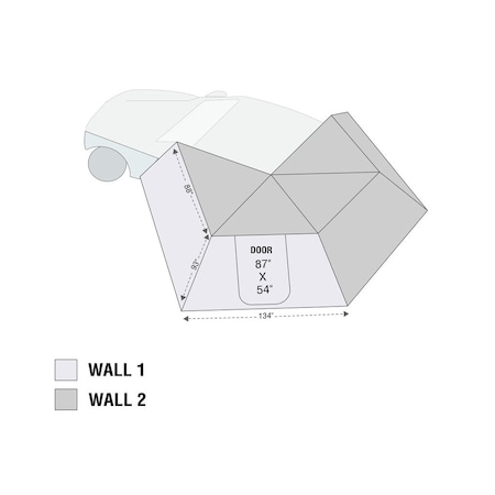 Overland Vcl Awning-Accessories Rv, Side Wall 1; For Use With Nomadic 270 Lt Awning; 11.17 Feet Length X 7.75 18299909