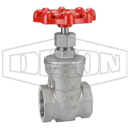 Dixon Gate Valve, 1-1/2 in, FNPT, 316 SSss Steel Body, Iron Hand wheel Actuator SSGV150