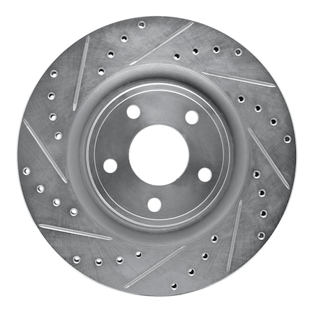 Dynamic Friction Co DFC Brake Rotor - Drilled and Slotted - Silver 631-47037L