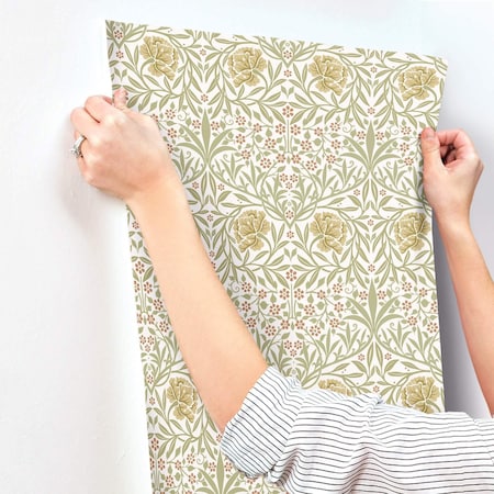 A-Street Prints Oxford Union Yellow Floral Vines Wallpaper 4171-82045