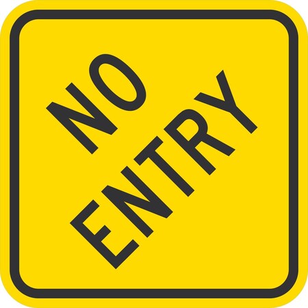 Lyle No Entry, 12x12, High Intensity Prismatic, Yellow G-2066-HI_12x12