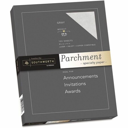 Southworth Co Southworth P974CK336 Parchment Specialty Paper; 24 lbs.; 8.5 x 11; Gray; 100-Box P974CK336