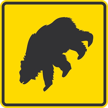 Lyle Bear Symbol, 24x24, Non-Reflective, Yellow G-13363-NA_24x24