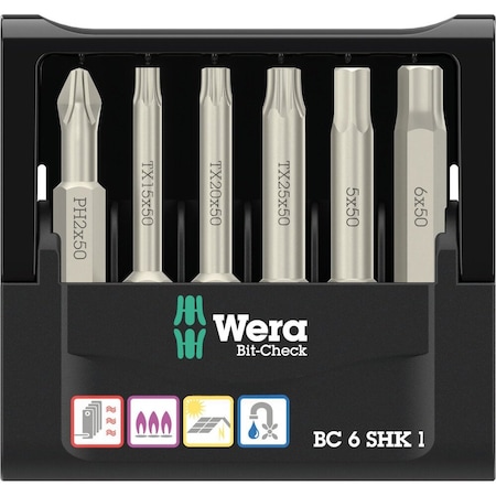 Wera Bit-Check 6 SHK 1 SB, 6 pieces 5073631001