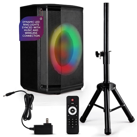 Pyle Portable Bluetooth Speaker with 8 in Inch Woofer, TWS Function, Mic Input, USB/Micro SD/FM Radio PPHP868ST