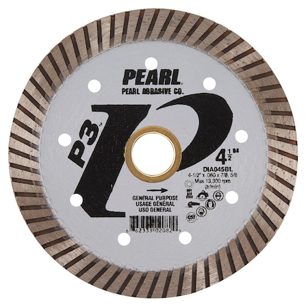 Pearl P3 General Purpose Turbo Blade 4 1/2in 5/8in- 7/8in Arbor DIA045BL