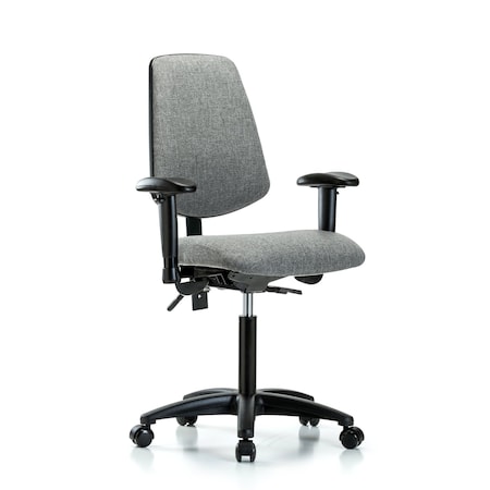 Blue Ridge Ergonomics Fab Med Bench Chair, Bk, AA, Cast, Gry, 6-Way Adjustable, 22" to 29" Height, Gray BR-FMBCH-MB-RG-T0-A1-NF-RC-F44