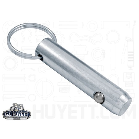 Huyett Detent Pin, Zinc Plated Medium Carbon Steel, 0.750 in Dia x 2.000 in Effective L x 0.757 in Hole Dia DTP-0750-2000